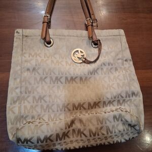 Michael Kors Beige Monogram Tote